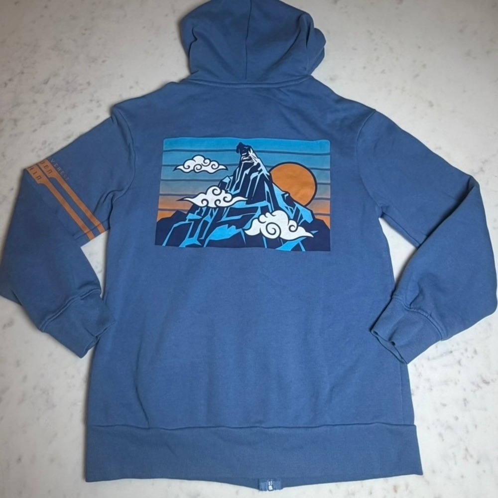 Disney Animal Kingdom Expedition Everest Hoodie‎ Men Women XS Blue Full Zip - Picture 6 of 7